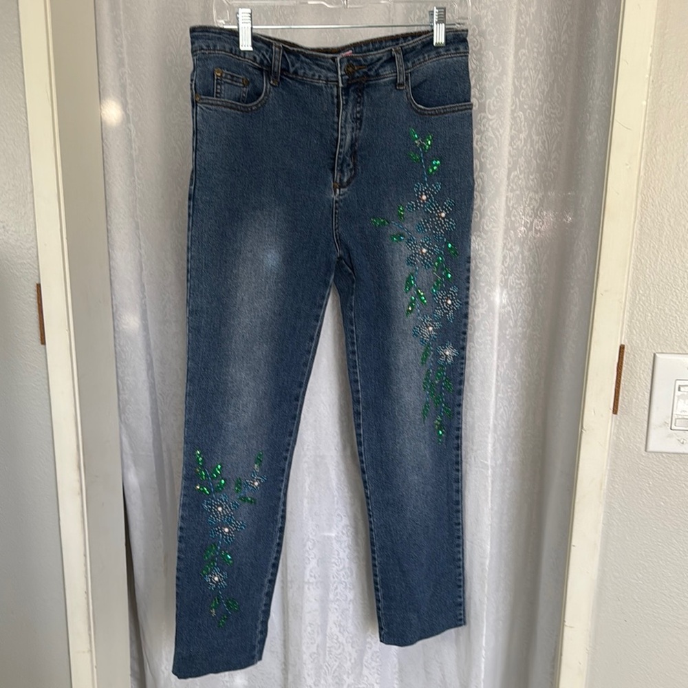 SASSY THAI Embellished Blue Jeans Sz: M 30”
